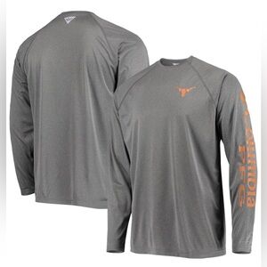 Colombia Charcoal Texas Longhorns Terminal Tackle Omni-Shade Long Sleeve Tee